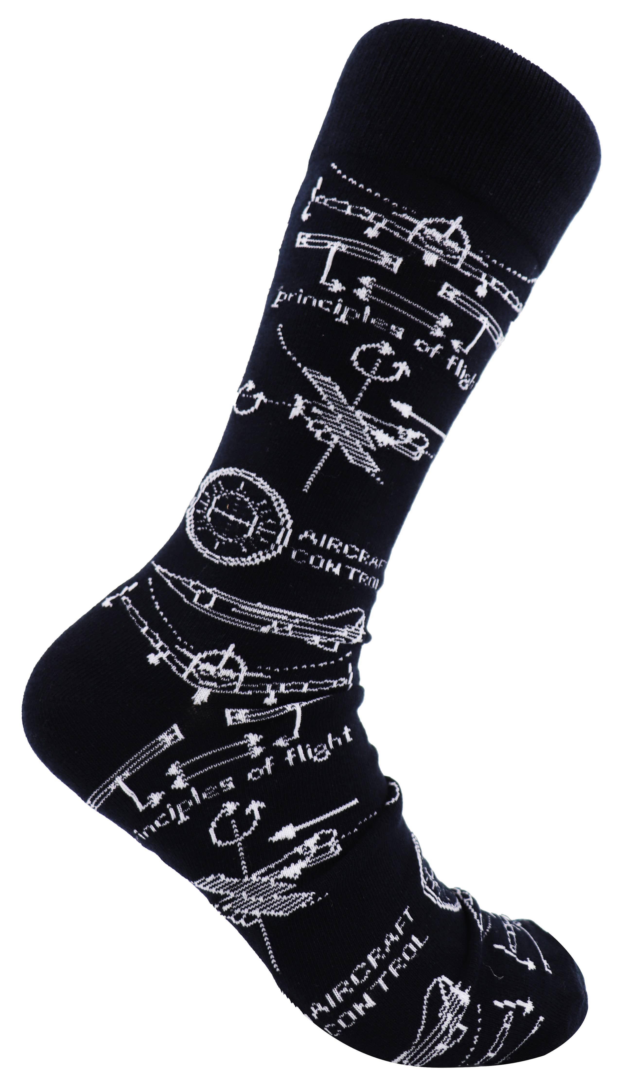 SoXcellent - Principles of Flight Unisex Fun Crew Novelty Funny Socks