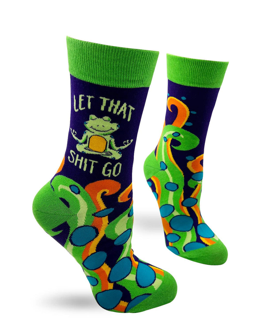 Fabdaz - Let That Shit Go Funny Ladies' Novelty Crew Socks