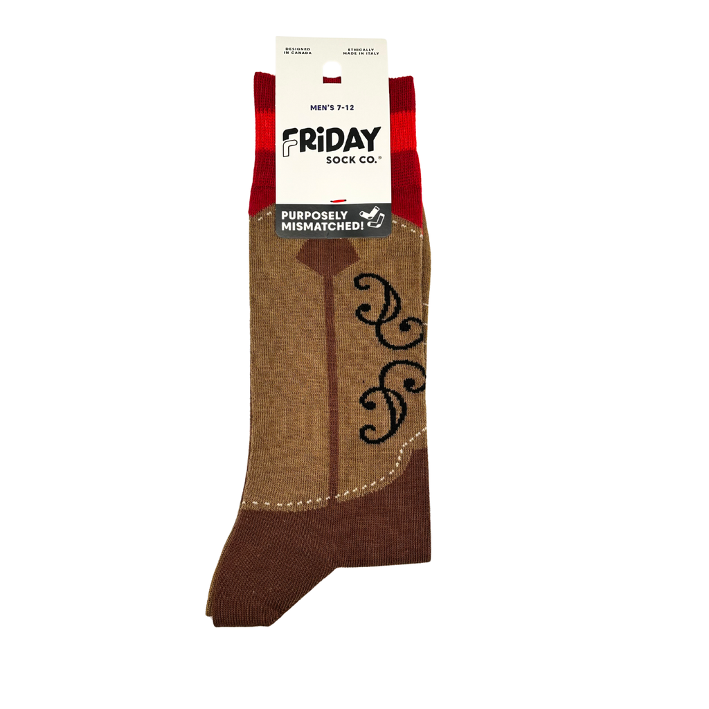 Friday Sock Co. - Men's Cowboy Boot  Mid-Calf Socks - Western Casual Gift