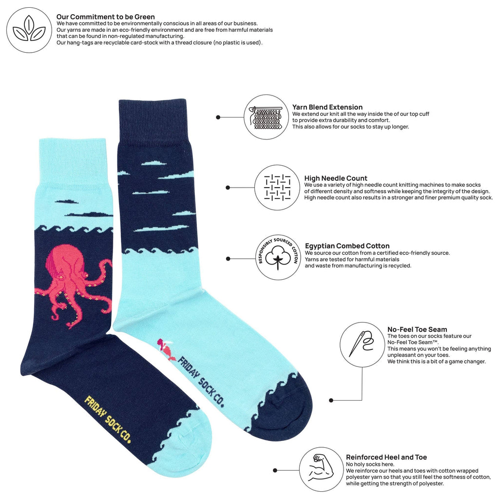 Friday Sock - Men's - Kraken & Ship Socks