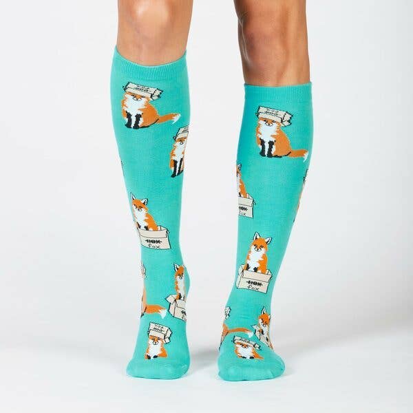 Sock it to Me - Knee High Sock: Foxes in Boxes