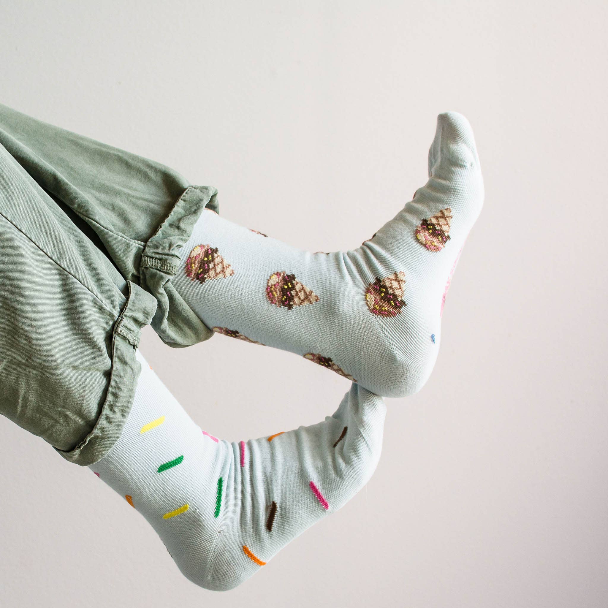 Friday Sock Co. - Women’s Ice Cream & Sprinkles Crew Socks - Quirky for Her