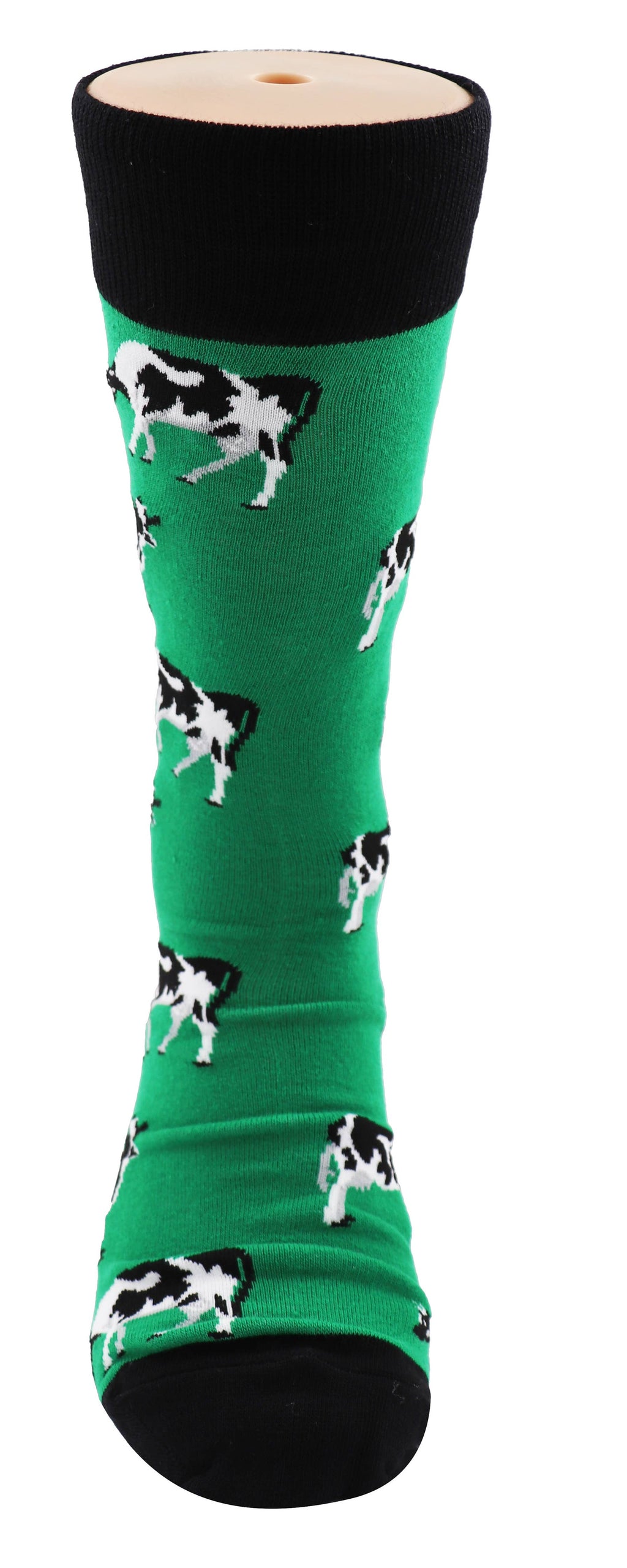 SoXcellent - Cow Animal Unisex Fun Crew Novelty Funny Socks - M