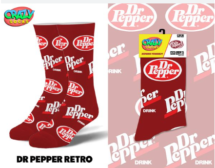 Crazy Socks - Dr Pepper Retro - Mens Crew Folded