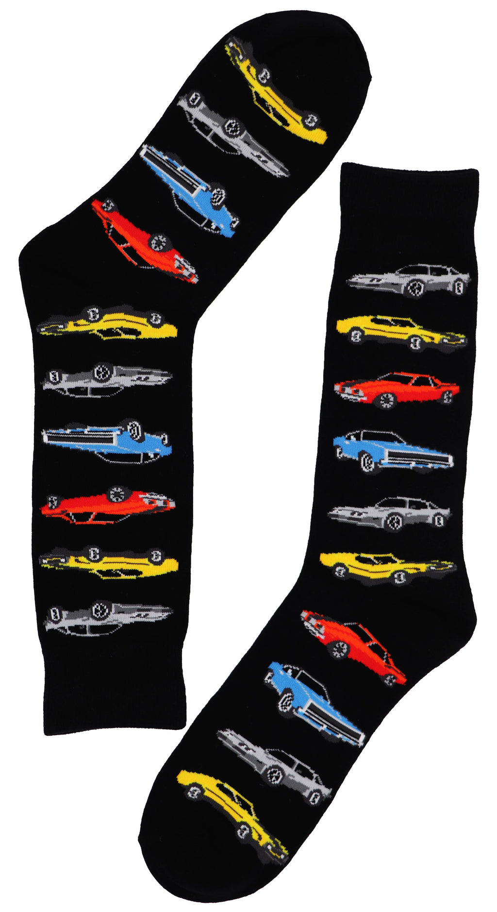 SoXcellent - Fast Cars Black Unisex Crew Novelty Funny Socks - M