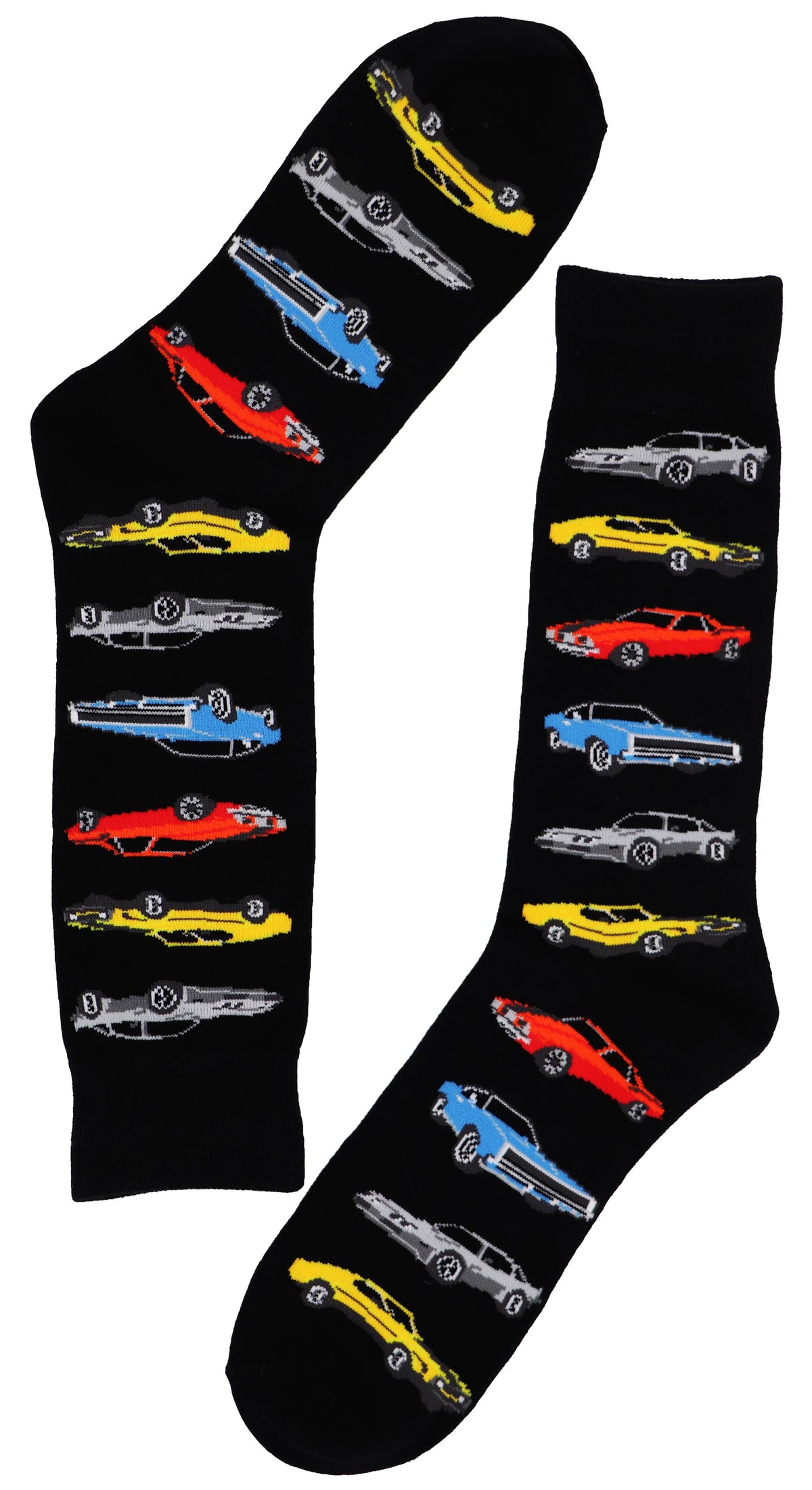 SoXcellent - Fast Cars Black Unisex Crew Novelty Funny Socks - M