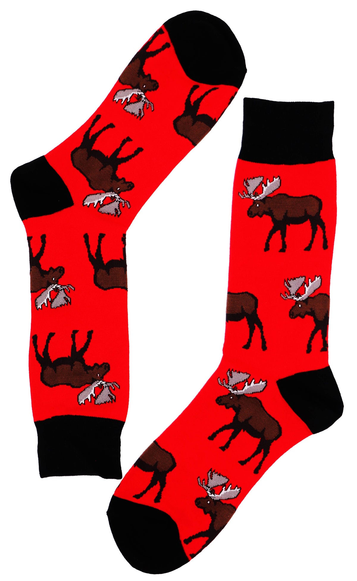 SoXcellent - Moose Unisex Fun Crew Novelty Funny Socks - M
