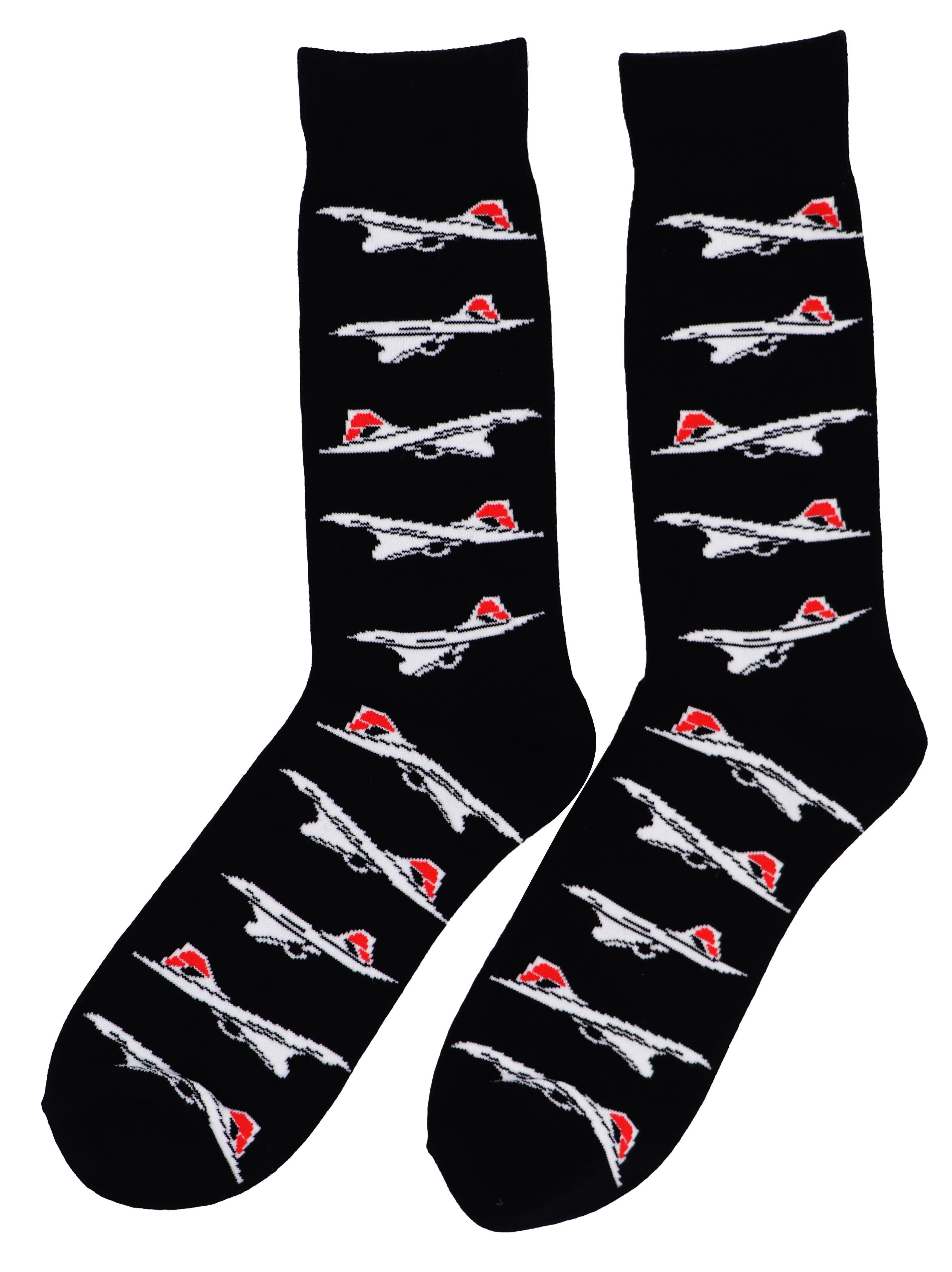 SoXcellent - Concorde Planes Unisex Crew Novelty Funny Socks