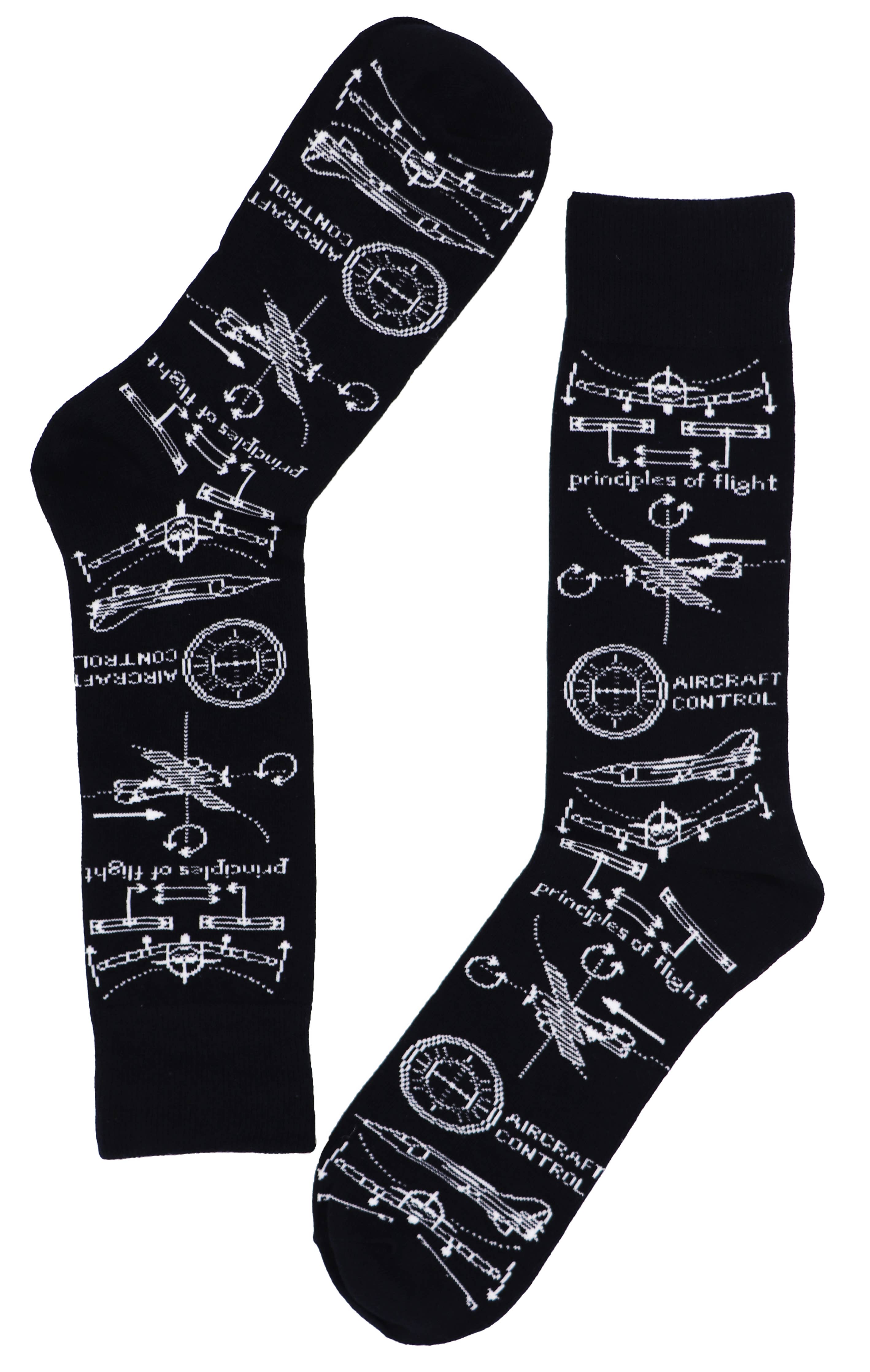 SoXcellent - Principles of Flight Unisex Fun Crew Novelty Funny Socks