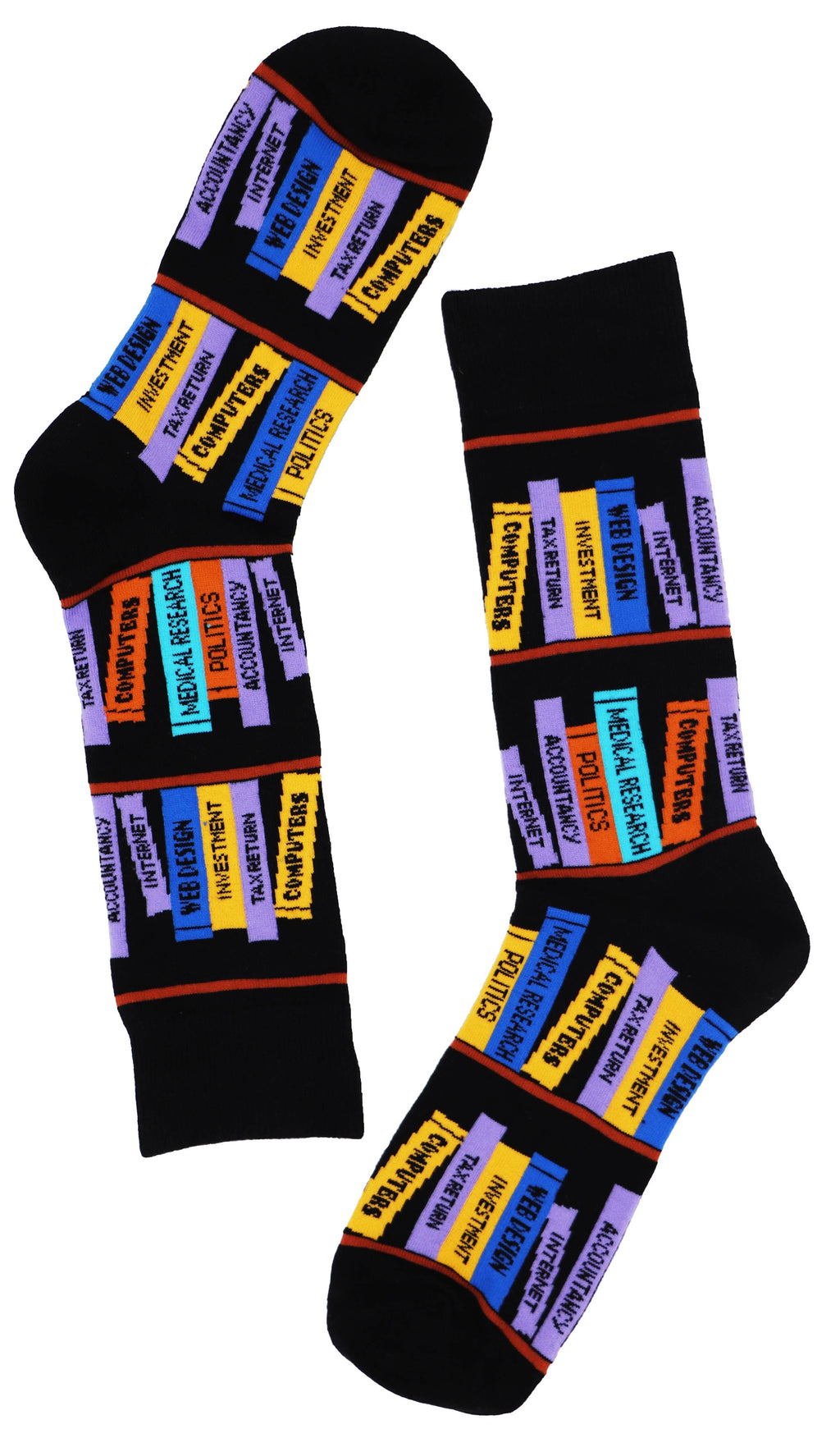 SoXcellent - Bookshelf Unisex Crew Novelty Socks