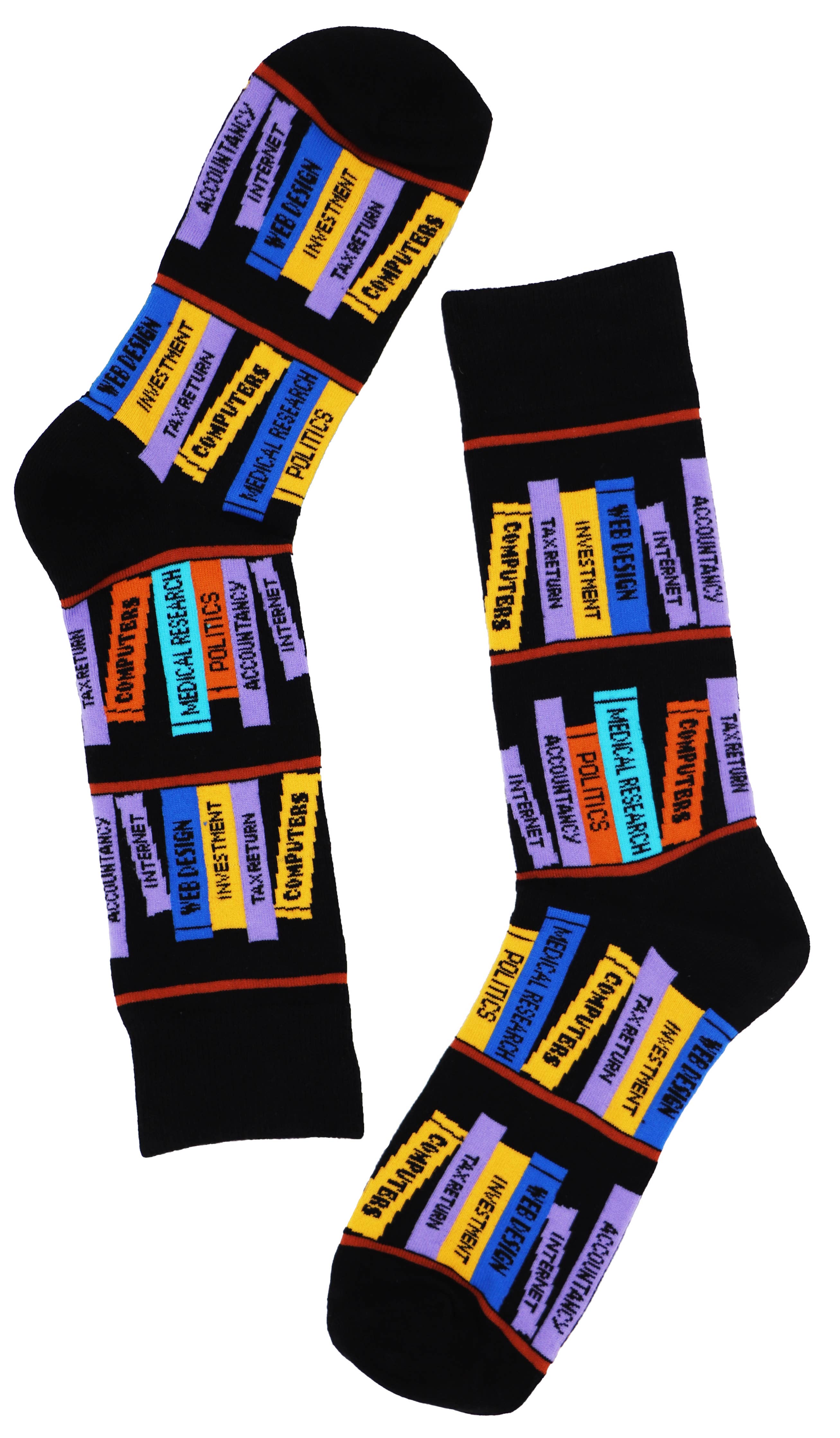 SoXcellent - Bookshelf Unisex Crew Novelty Socks