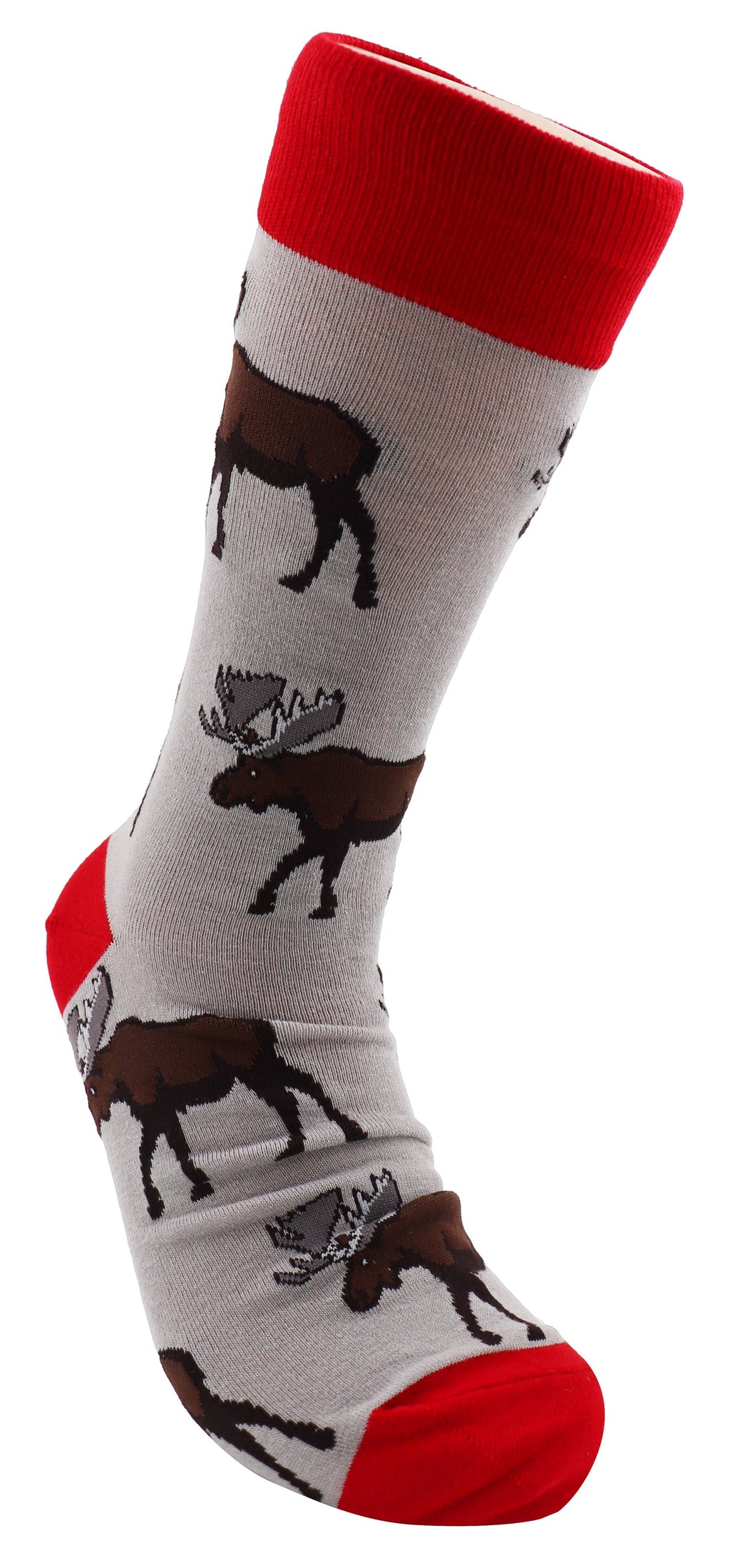 SoXcellent - Moose Unisex Fun Crew Novelty Funny Socks - M