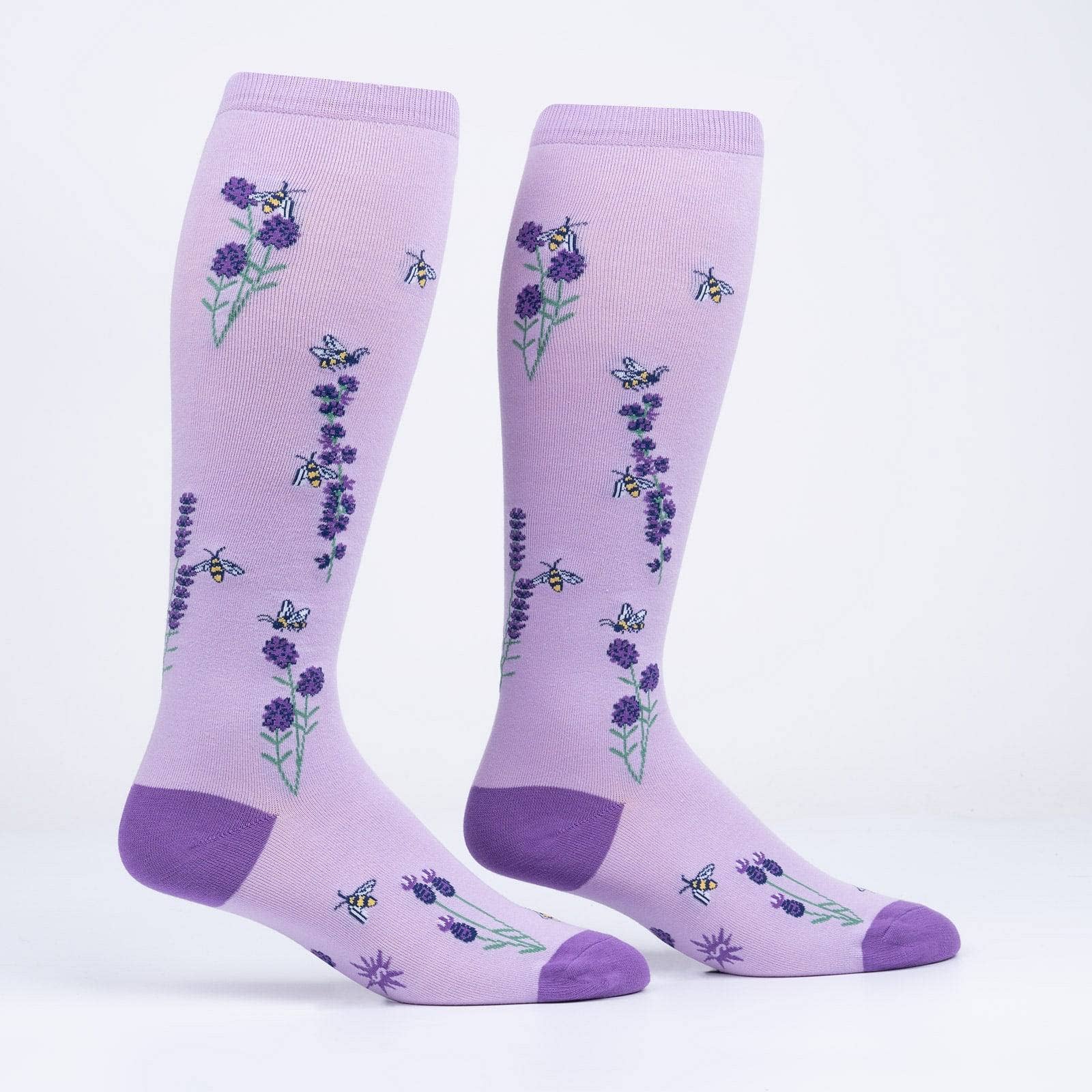 Sock it to Me - Stretch-It Knee High Sock: Bees and Lavender