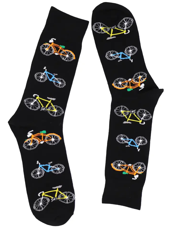 SoXcellent-Bicycle Bike Sport Black Unisex Crew Novelty Socks