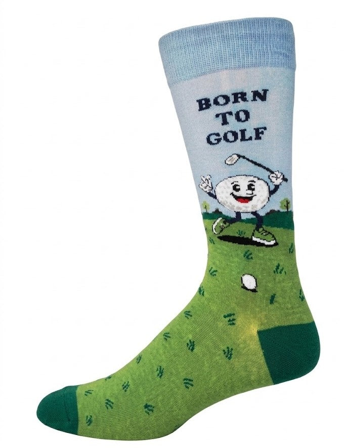 CRAZY TOES - MEN'S - BORN TO GOLF Crew Socks