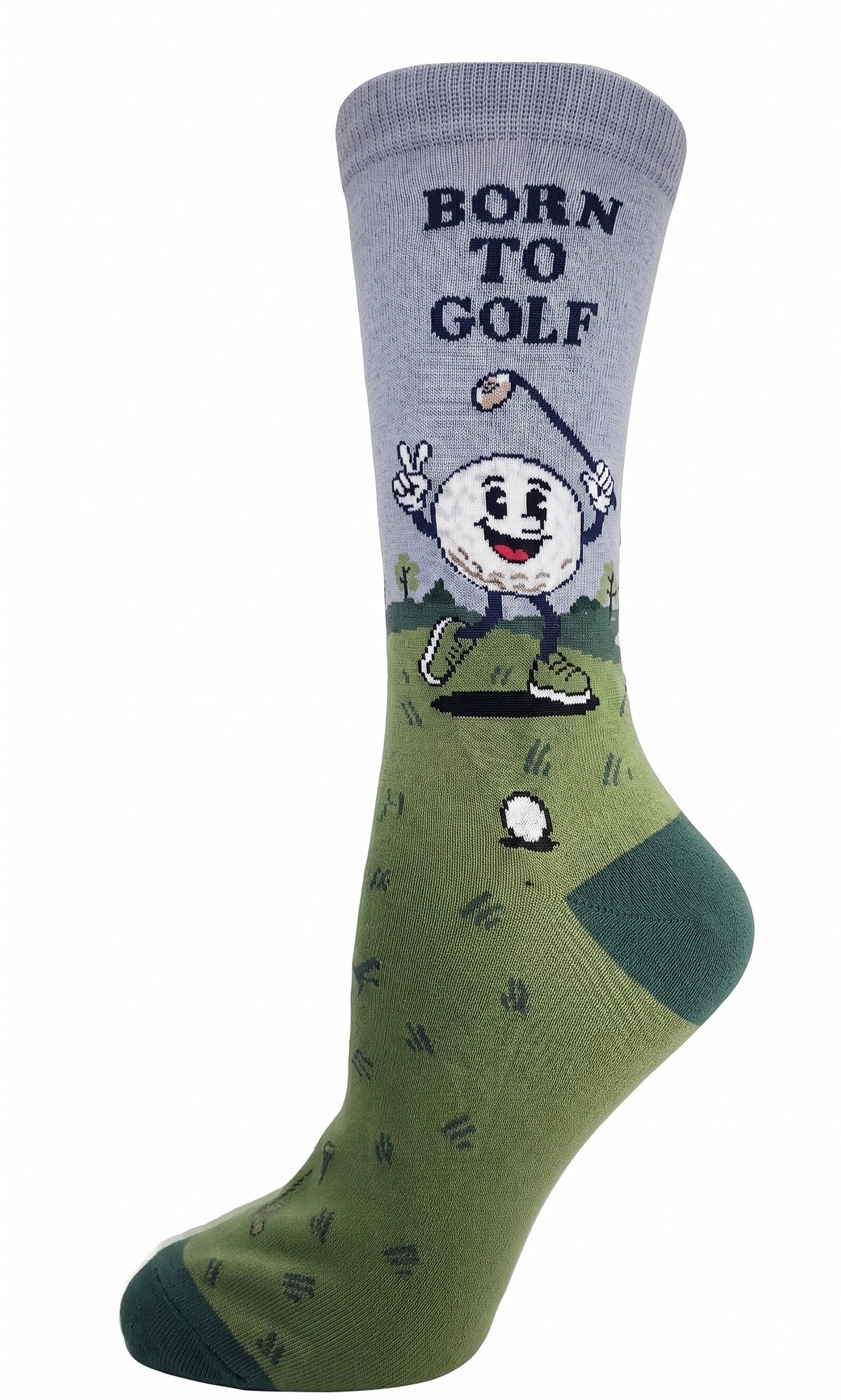 CRAZY TOES - LADIES - BORN TO GOLF Crew Socks