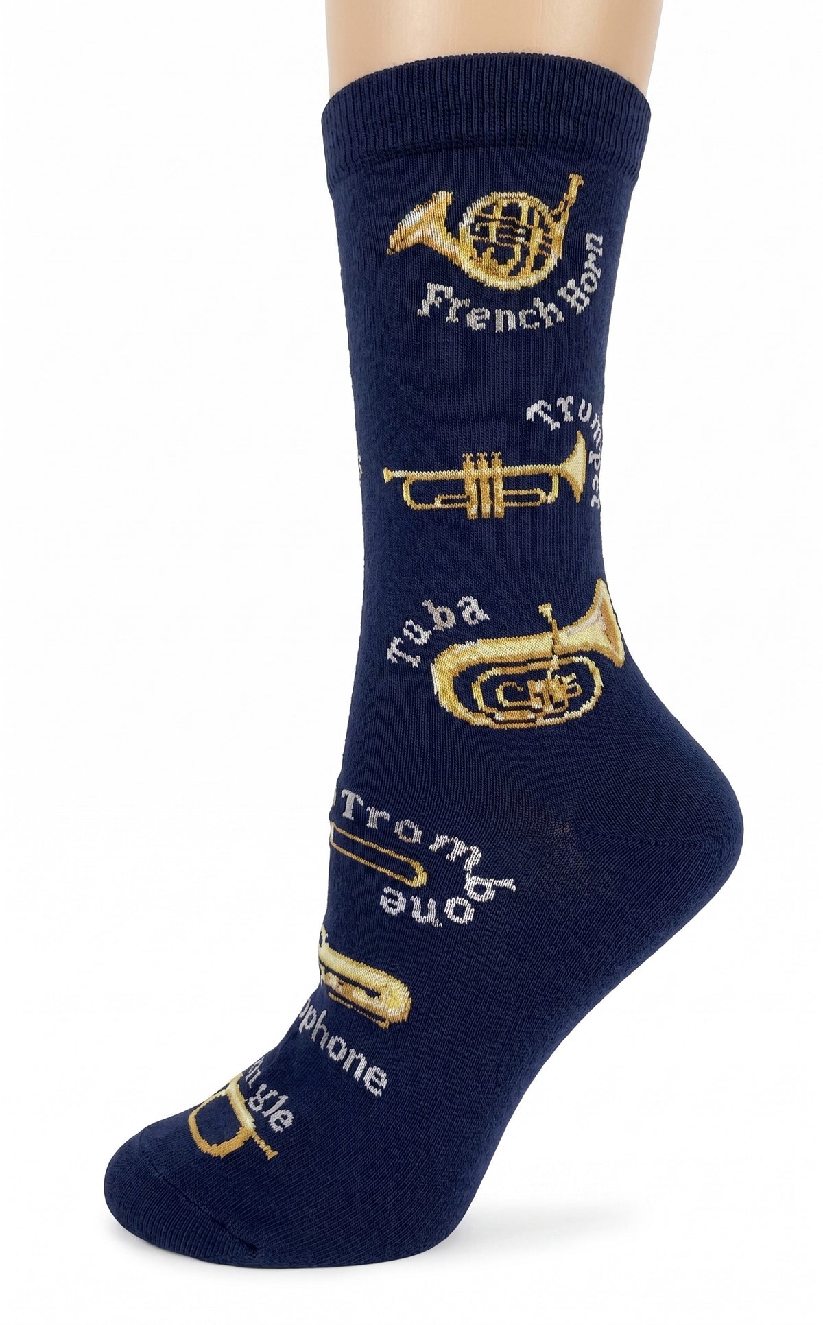 CRAZY TOES - LADIES - BRASS INSTRUMENT Crew Socks