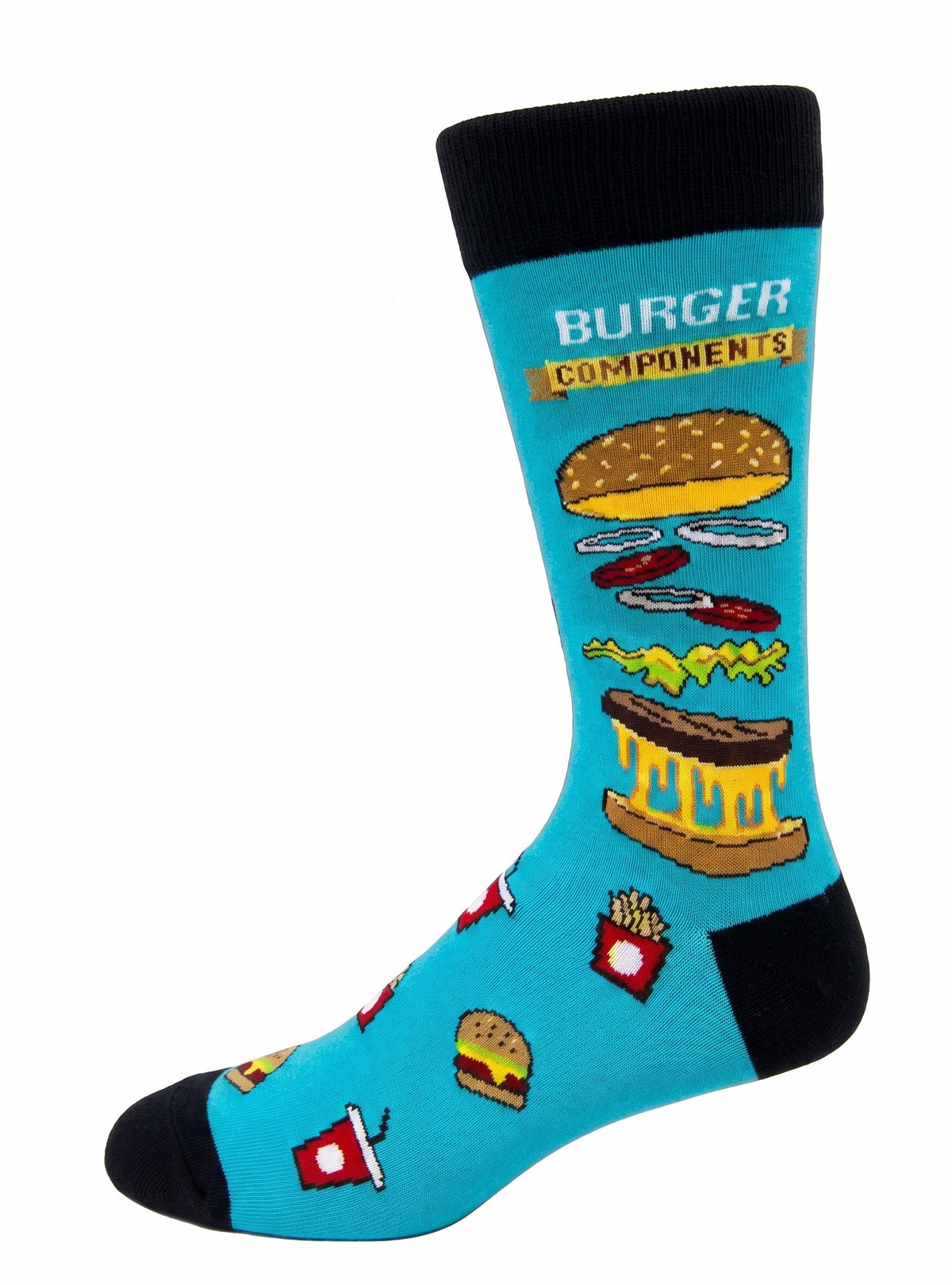 CRAZY TOES - MEN'S - BURGER Crew Socks