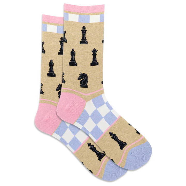 Hot Sox - Women - CHESS PIECES Crew Socks