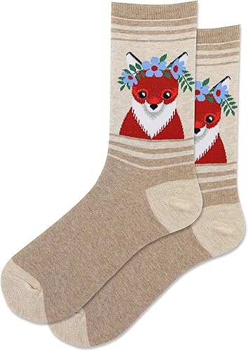 Hot Sox - Women - FLOWER CROWN FOX Crew Socks
