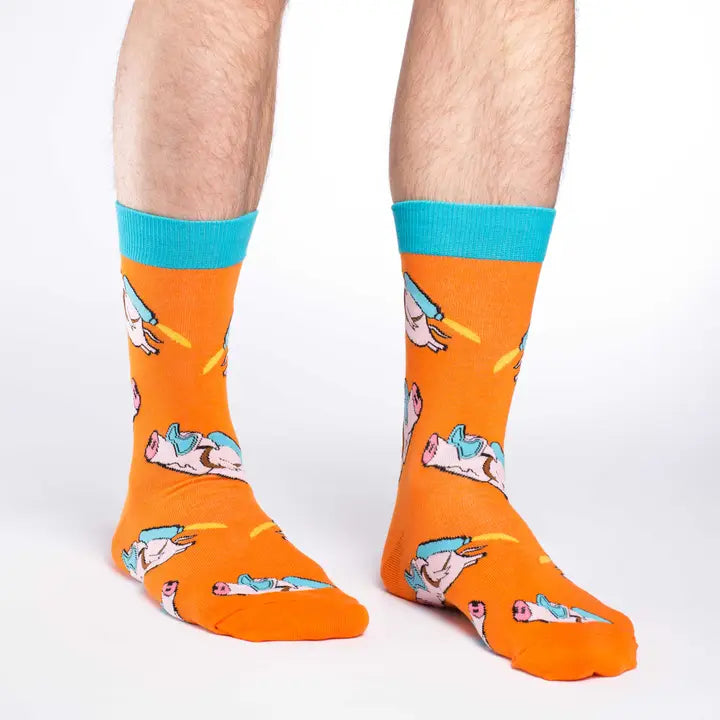 Good Luck Sock - Men's Flying Rocket Pigs Socks