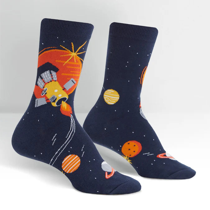 Sock it to Me - Women's Crew Socks:  FLY ME TO THE SUN