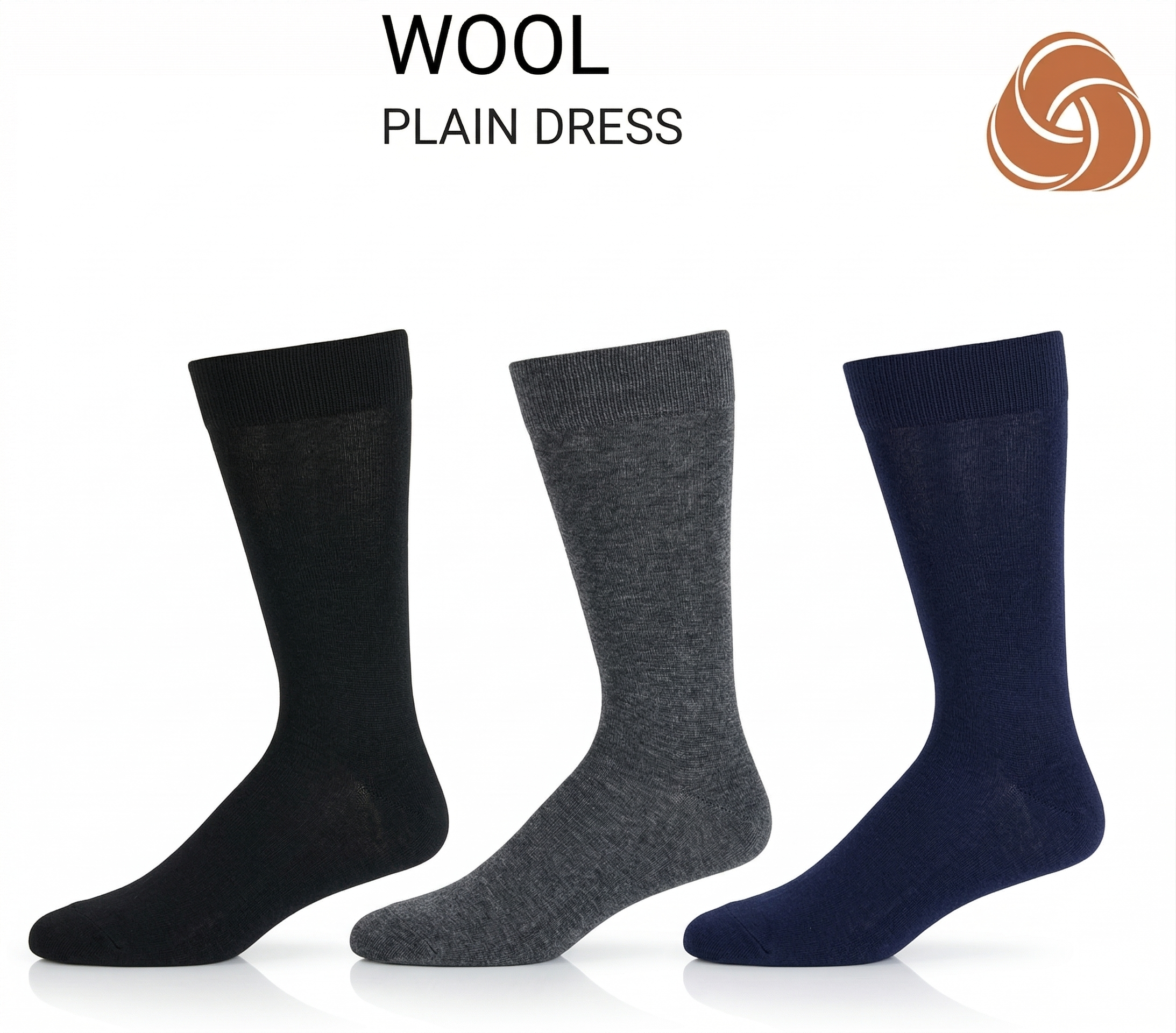 KEY - Men's - WOOL - Plain Dress Socks