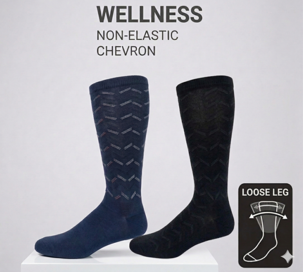 KEY - Diabetic Wellness Socks-Men's-Non-Elastic CHEVRON