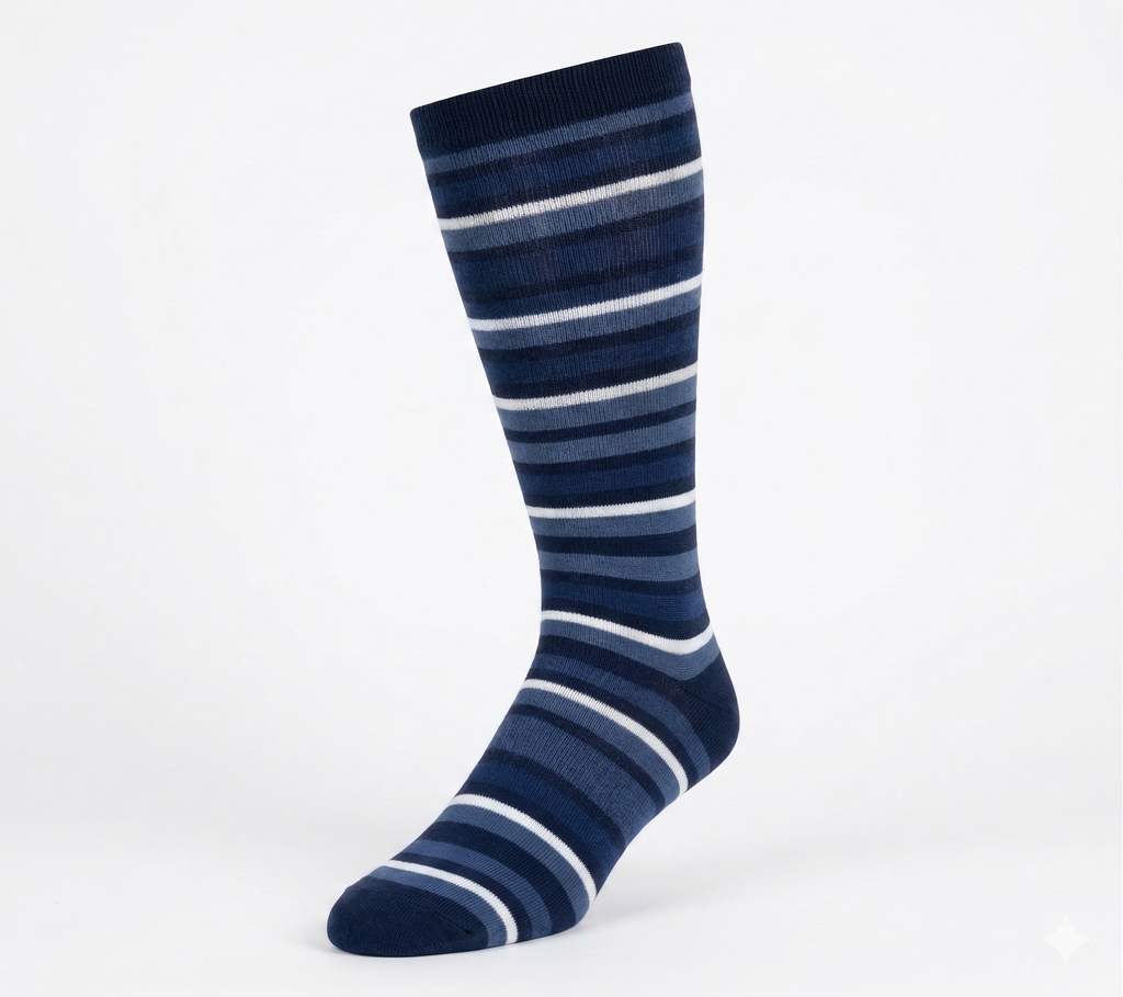 KEY - Diabetic Wellness - Men's - Non-Elastic - Multi Stripe Socks