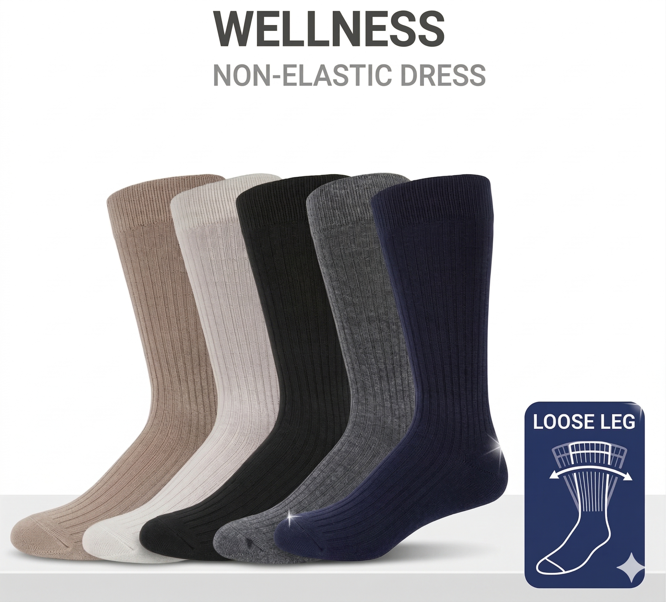 KEY - Diabetic Wellness - Men's - Non-Elastic - Dress Socks