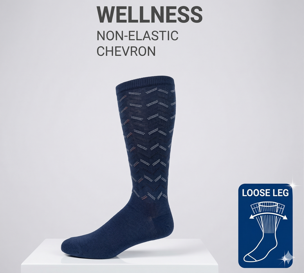 KEY - Diabetic Wellness Socks-Men's-Non-Elastic CHEVRON