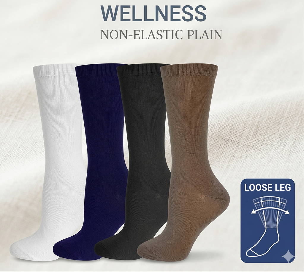 KEY - Diabetic Wellness - Women's - non-Elastic - Plain Crew Socks
