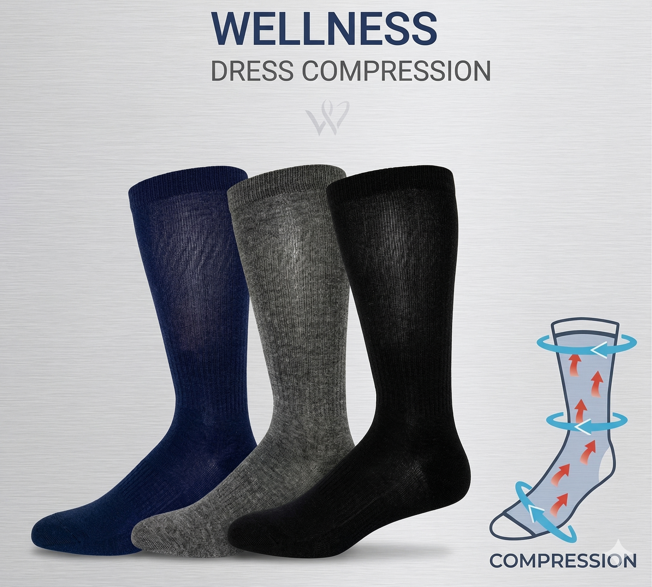 COMPRESSION - KEY - WELLNESS - Men's - Dress Compression Socks