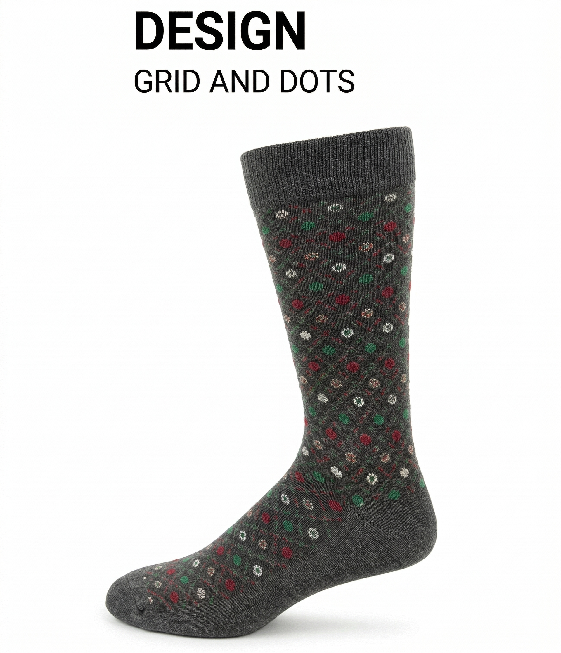 KEY - Men's Dress Socks - Grid & Dots
