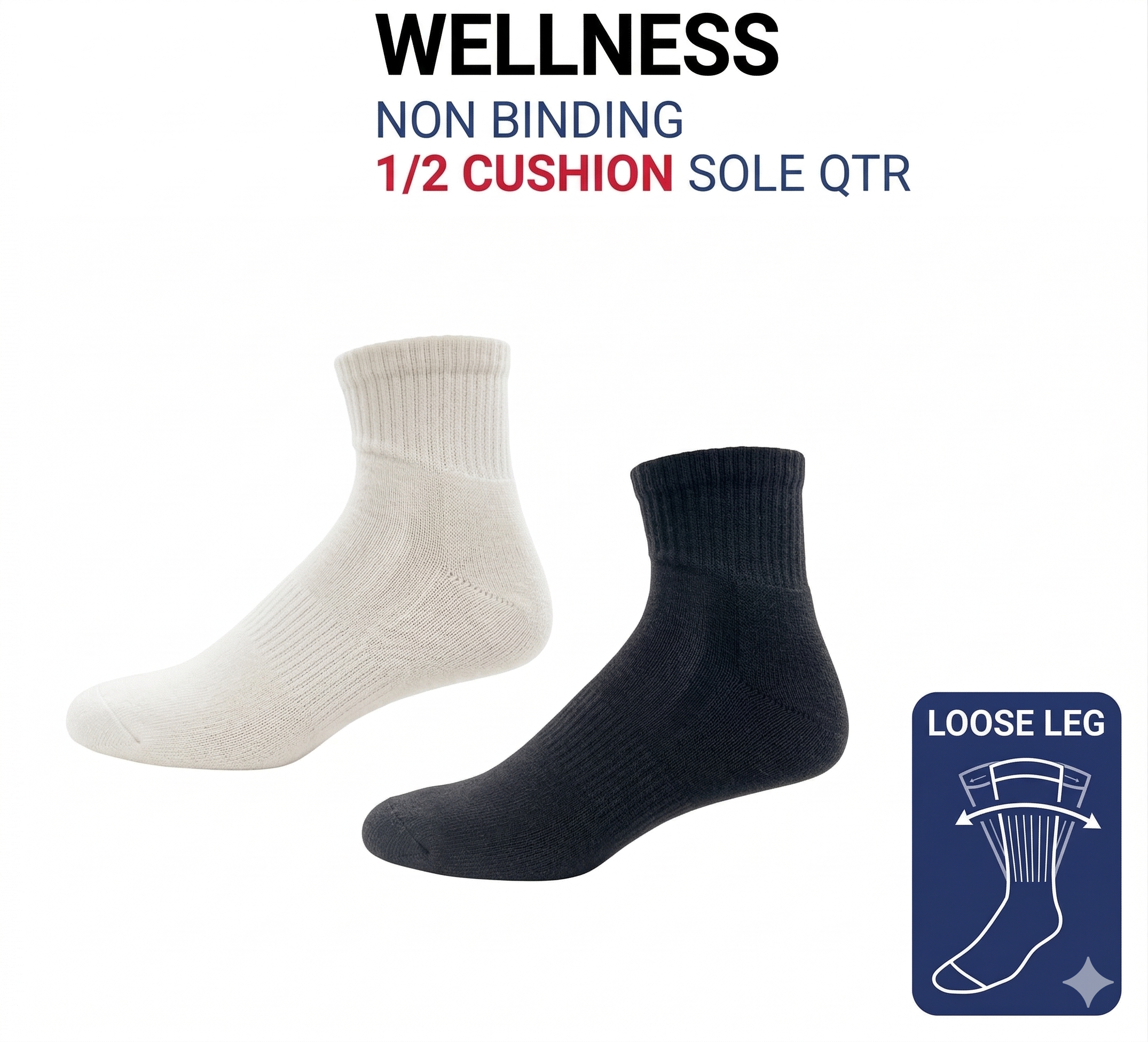 KEY - Diabetic Wellness Socks-Men's-Quarter