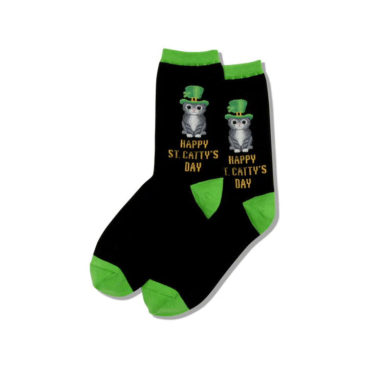 Hot Sox - Women - HAPPY ST. CATTY'S DAY Crew Socks
