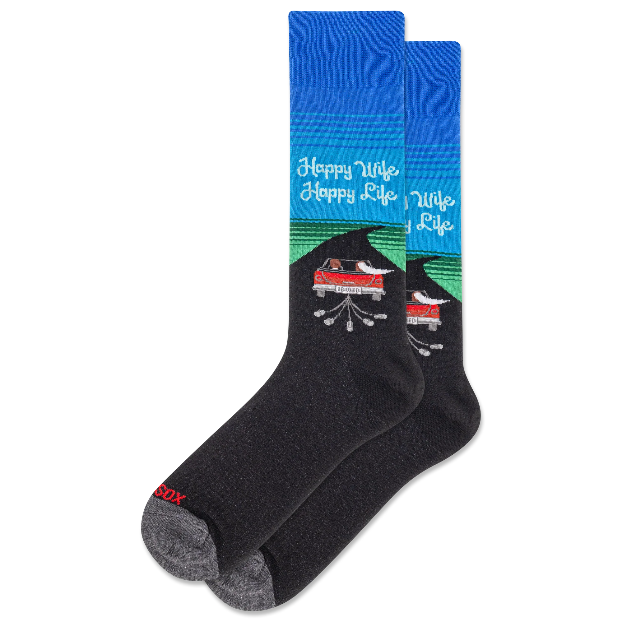 Hot Sox - Men - HAPPY WIFE HAPPY LIFE Crew Socks