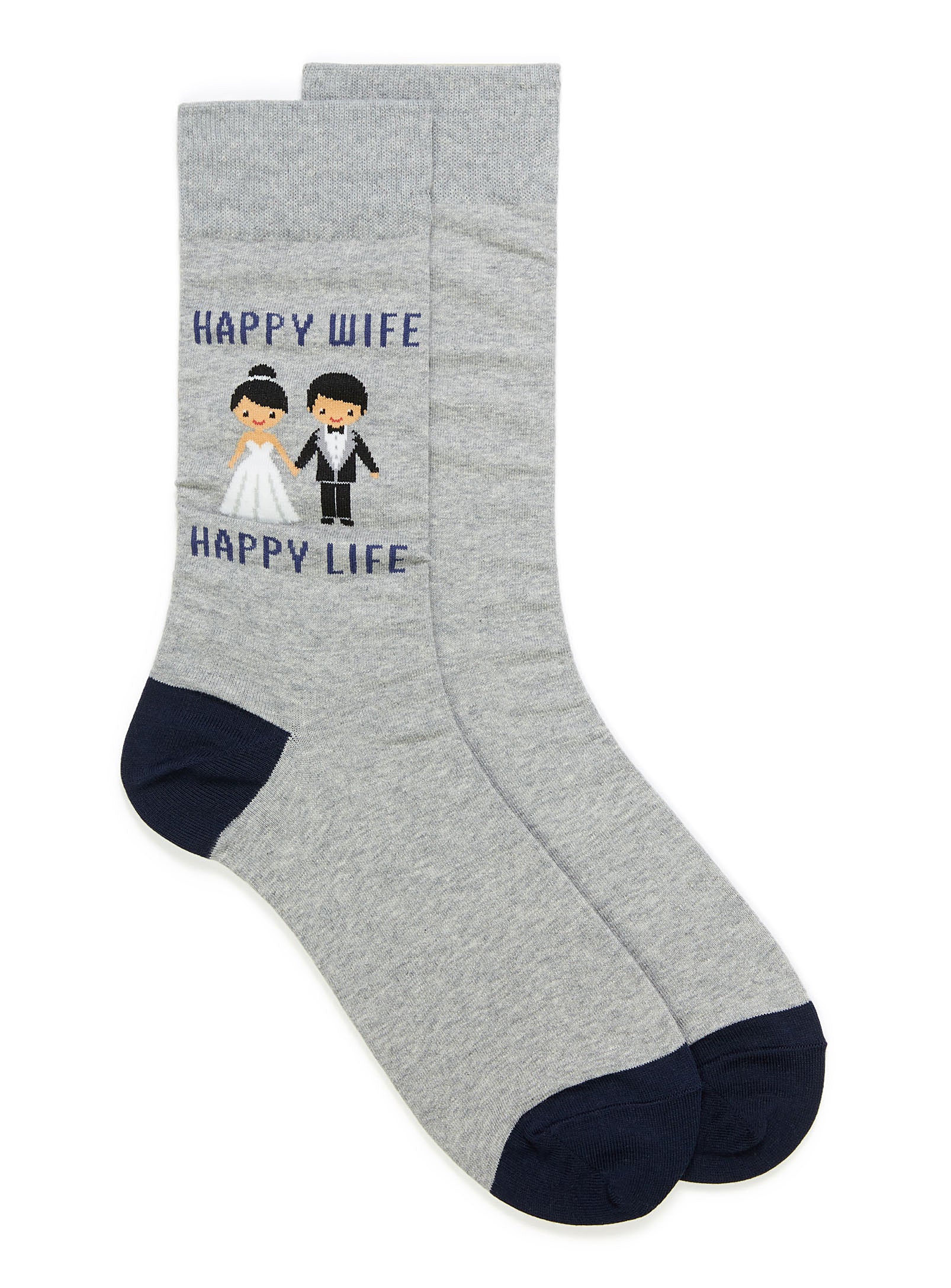 Hot Sox - Men - HAPPY WIFE, HAPPY LIFE Crew Socks