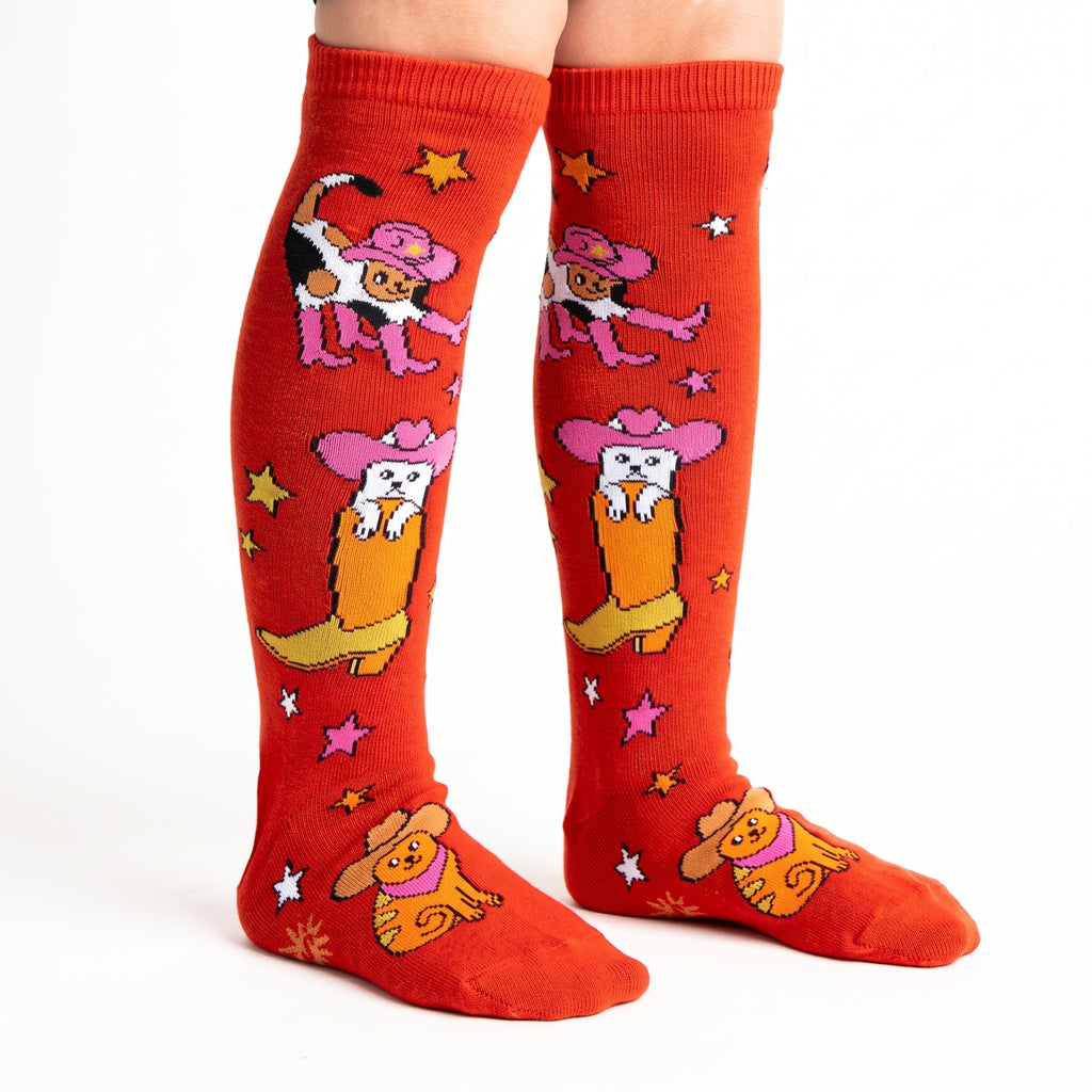 Sock it to Me - Kids - Junior (7-10 yrs) Knee-High Sock: HEARDING CATS