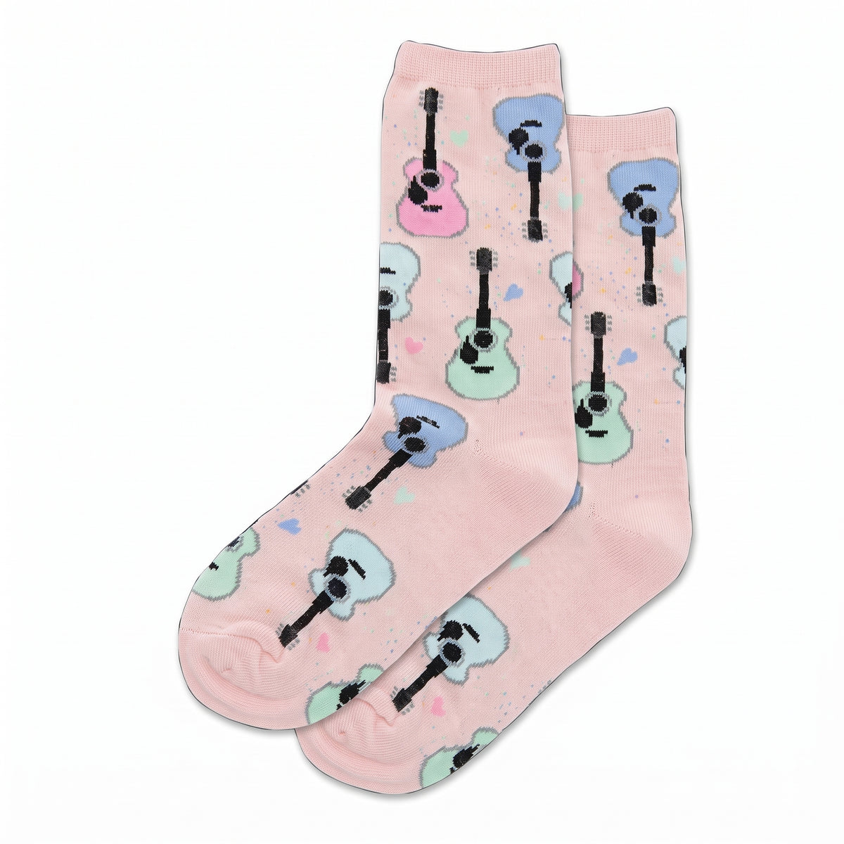 HOT SOX - KIDS - GUITARS Blush Crew Socks