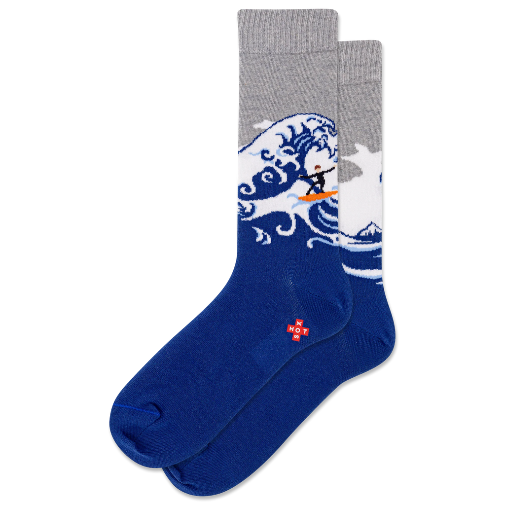 Hot Sox - Men - Artist Series - Ride the Wave Crew Socks