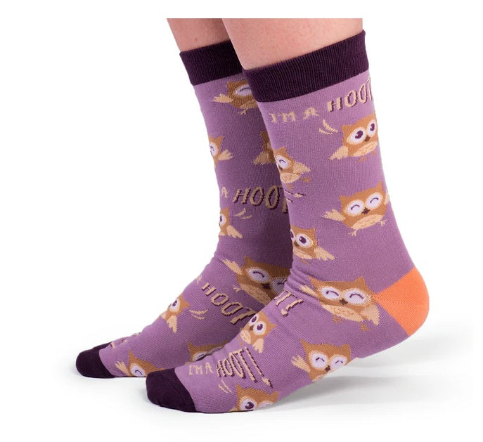 Uptown Sox - Women's - "I Am A Hoot" Owl Socks for HER