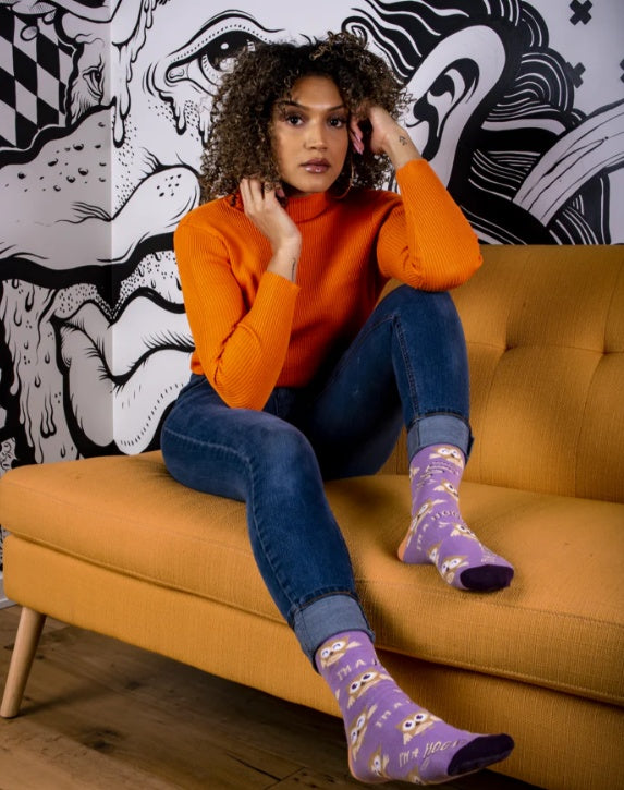 Uptown Sox - Women's - "I Am A Hoot" Owl Socks for HER