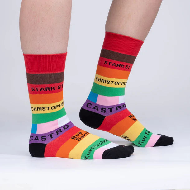 Sock it to Me - Women's Crew Socks: STREETS OF PRIDE
