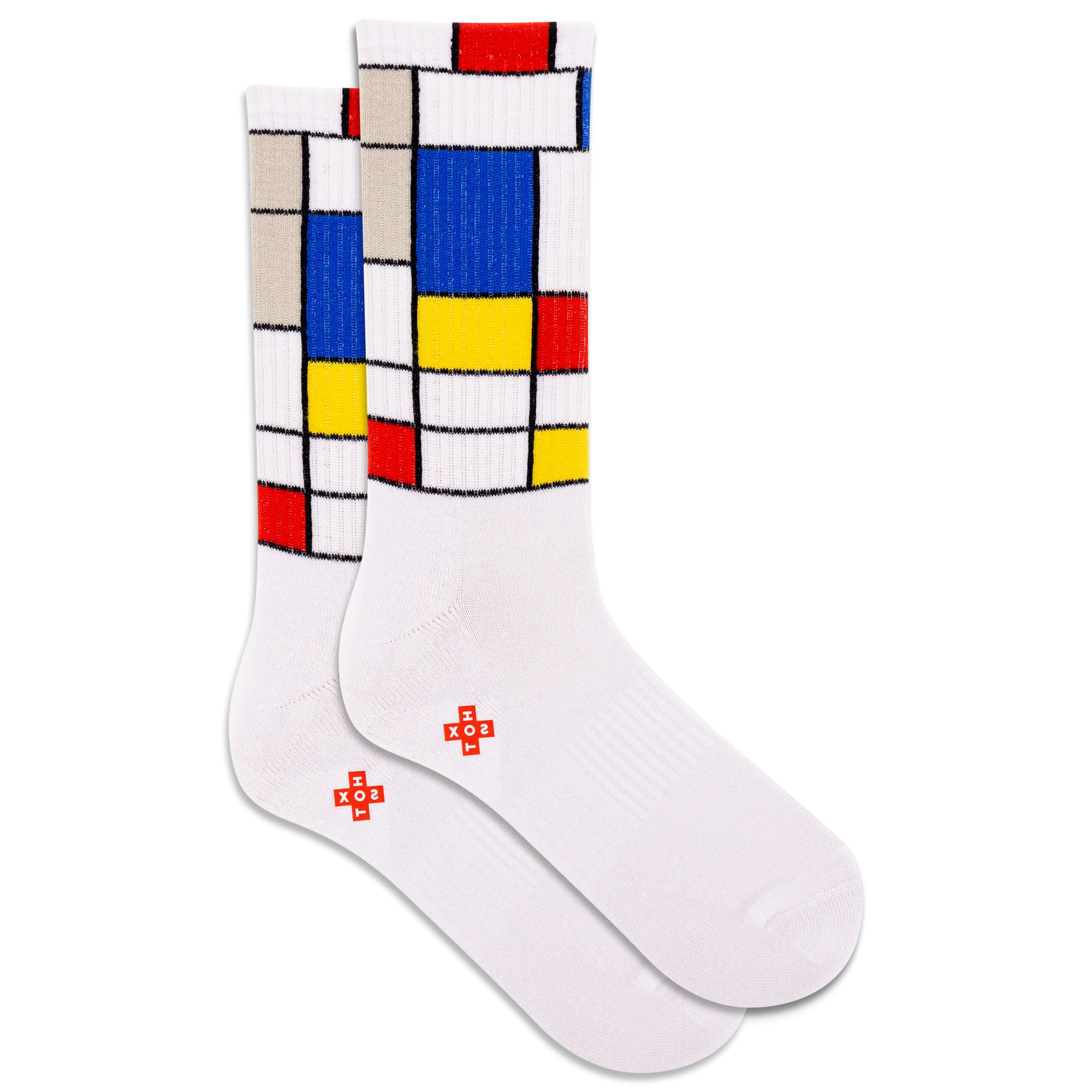 Hot Sox - Women - Artist Series - Mondrian SQUARES Active Crew Socks