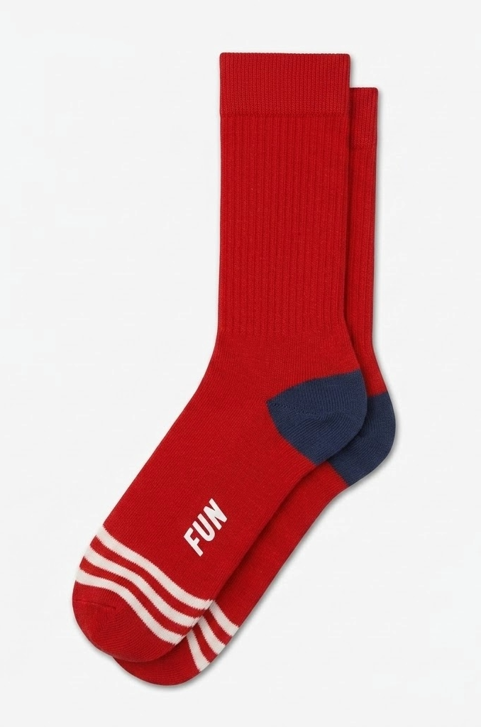 FUN Socks - Women's -  RED Crew Socks