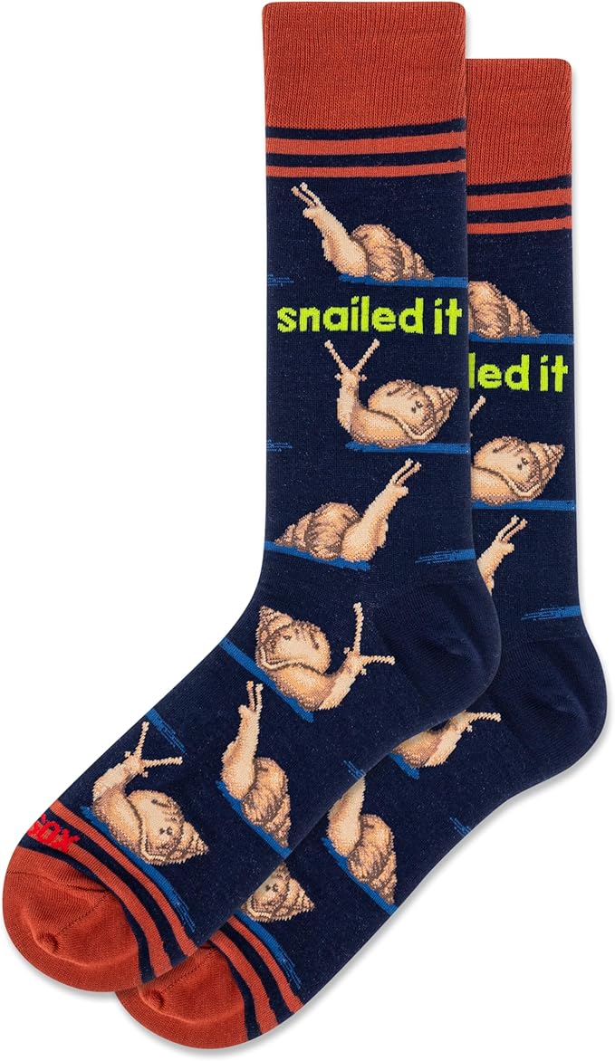 Hot Sox - Men - Animals -  SNAILED IT Crew Socks