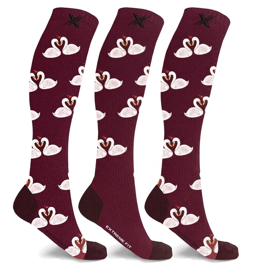 Extreme Fit - SOULMATES COMPRESSION SOCKS - SWAN - S/M