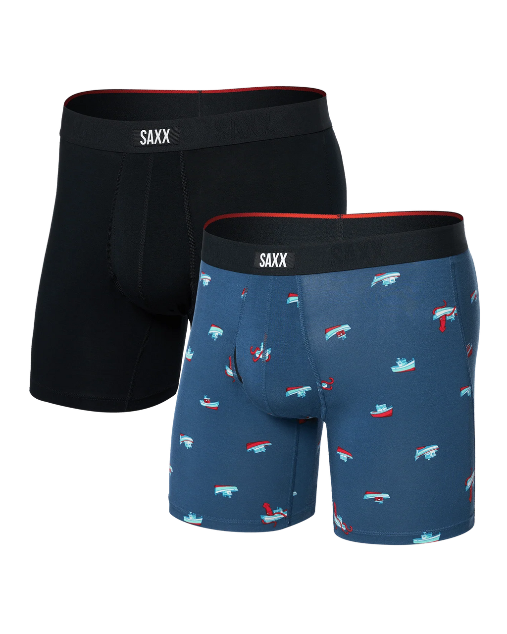 SAXX - VIBE EXTRA SOFT COMFORT BOXER BRIEF FLY 6" 2PK - LGB