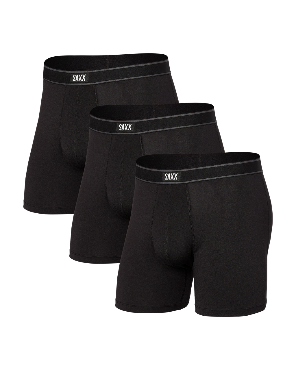 SAXX - DAYTRIPPER COMFORT STRETCH - BOXER BRIEFS FLY 3PK-BLK